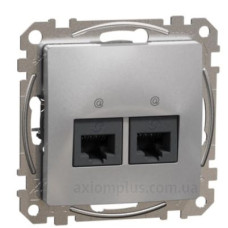 Подвійна комп'ютерна розетка Schneider Electric Sedna Design & Elements RJ45 кат. 5е UTP алюміній SDD113452