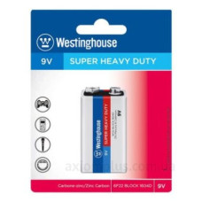 Сольова батарейка Westinghouse 6F22-BP1 Super Heavy Duty 9В/6F22 крона 1шт у блістері Сольова батарейка Westinghouse 6F22-BP1 Super Heavy Duty 9В/6F22 крона 1шт у блістері