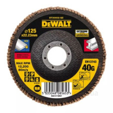 Плоский пелюстковий шліфкруг по металу DeWALT DT30602 Eхtreme 40G 125х22,23мм Плоский пелюстковий шліфкруг по металу DeWALT DT30602 Eхtreme 40G 125х22,23мм