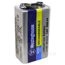Акумулятор літій-іонний Westinghouse Li-9V600.. Li-ion крона 9В 600mАч 1шт