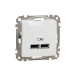 USB розетка Schneider Electric Sedna Design & Elements A+A 2,1A біла SDD111401