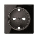 Центральна плата розетки ABB Sky 2CLA858800A2501 8588 CN із заземленням (чорне скло)
