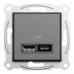Розетка Schneider Asfora антрацит USB 2-а type A+C, 3A ( EPH2700471 )