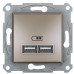 USB розетка Schneider Electric Asfora EPH2700269 (бронза)