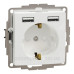 Розетка Schneider Electric Sedna Design & Elements з заземленням та 2 USB тип А біла SDD111052