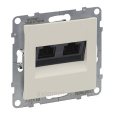 Подвійна комп'ютерна розетка RJ45 Cat.6 UTP Legrand SUNO (слонова кістка) 721253