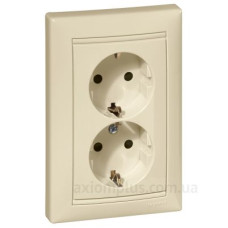 Розетки подвійна зі шторками (монтаж в 1 коробку) Valena слонова кістка Розетки подвійна зі шторками (монтаж в 1 коробку) Valena слонова кістка
