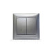 Подвійний прохідний вимикач Elcor Emily 9215 (211593) (сірий металік)