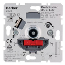 Поворотно-натискний світлорегулятор Berker 2873 20-500Вт