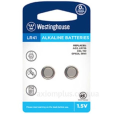 Лужна батарея Westinghouse LR41-BP2(AG3-BP2). Alkaline таблетка LR41 2шт у блістері