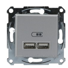 USB розетка Schneider Electric Asfora EPH2700261 (алюміній) USB розетка Schneider Electric Asfora EPH2700261 (алюміній)