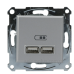 USB розетка Schneider Electric Asfora EPH2700261 (алюміній)