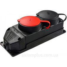 Каучукова колодка Аско-Укрем 3Р+РЕ 1×25А/1×16A*2P+PE 2-х місна з кришкою (A0250010011)