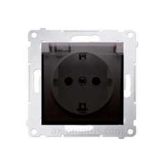 Електрична розетка Kontakt Simon Simon 54 Premium DGSZ1BZ.01/46A IP44 із заземленням шторками та прозорою кришкою (бронза)