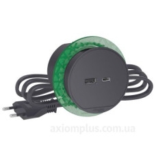 Розетковий блок Schneider Electric INS44009, що вбудовується в стіл, USB тип А+тип С (антрацит)