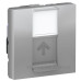 Одинарна комп'ютерна розетка Schneider Electric NU341730 RJ45 cat.6 STP із полем для напису 2М (алюміній)
