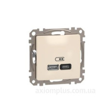 Розетка USB Schneider Electric Sedna Design & Elements A+C 3A 45Вт бежева SDD112404