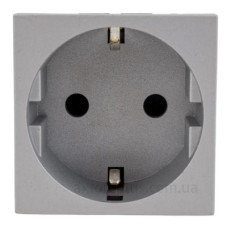 Механізм розетки Legrand Legrand Mosaic 2P+E (нім. стандарт) 2 модульна алюміній
