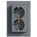 Подвійна розетка Schneider Electric Asfora EPH9900162 із заземленням (сталь)