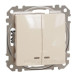 Двоклавішний вимикач Schneider Electric Sedna Design & Elements з підсвіткою бежевий SDD112105L