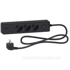 Подовжувач Schneider Electric ST943U1B на 3 місця та 2хUSB (1,5м) чорний Подовжувач Schneider Electric ST943U1B на 3 місця та 2хUSB (1,5м) чорний