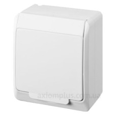 Накладна розетка з кришкою біла Elektro-Plast Hermes IP44, 0324-02