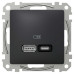 Розетка Schneider Sedna Design ​чорна USB type A+C 21Вт ( SDD114405 )