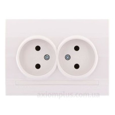 Розетка подвійна, біла, Deriy, Lezard