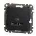 USB-розетка Schneider Electric Sedna Design & Elements A+C 2,4A чорна SDD114402