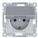 Розетка Hager WL1152 Lumina 16А/230В із з/к з кришкою (срібляста)