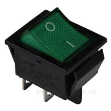 Перемикач TNSy KCD2-201N G/B з підсвічуванням зелений (TNSy5500768)