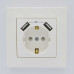 Розетка ZENA ELBI біла 1-на з заземленням + 2USB без рамки ( 609-010200-317 )