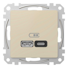 Розетка Schneider Sedna Design ​бежева USB type A+С 3А 45Вт ( SDD112404 )