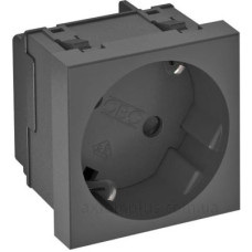 Розетка OBO Bettermann modul 45 з заземленням та шторками 250В 16A 33˚ чорно-сіра (6120081)