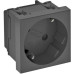 Розетка OBO Bettermann modul 45 з заземленням та шторками 250В 16A 33˚ чорно-сіра (6120081)