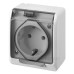 Накладна розетка з кришкою димчаста Elektro-Plast Hermes IP44, 0324-01 Накладна розетка з кришкою димчаста Elektro-Plast Hermes IP44, 0324-01