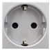 Розетка Zenit срібна 1-на з заземленням та захисними шторками ( 2CLA228800N1301 )