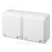 Розетка накладна 2-місна з кришкою біла Elektro-Plast Hermes IP44, 0325-02