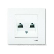 Розетка комп'ютер телефон (RJ45 Cat5e - RJ11 Cat3) біла VIKO Karre