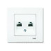 Розетка комп'ютер телефон (RJ45 Cat5e - RJ11 Cat3) біла VIKO Karre