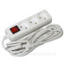 Подовжувач UEC STANDART П03В 3 місця 2Р/5м. 2х0.75 10А/250 з вимикачем