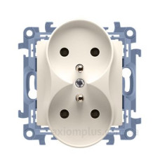 Подвійна розетка Kontakt Simon Simon 10 CGZ2M.01/41 із заземленням French (кремовий)