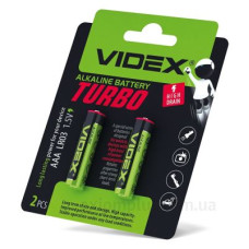 Лужна батарея Videx Turbo LR03 (LR03T/AAA 2B) 2 шт