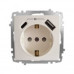 Розетка ZENA ELBI біла 1-на з заземленням + 2USB ( Type C+A ) без рамки ( 609-010200-334 )