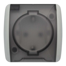 Розетка EVA сіра 1-на з заземленням з кришкою ( 554-011500-218 )