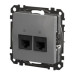 Подвійна комп'ютерна розетка Schneider Electric Sedna Design & Elements RJ45 кат. 5е UTP алюміній SDD113452