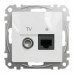 Розетка Schneider Sedna Design біла комп'ютерна RJ45 Cat.6 UTP + TV ( SDD111469T )
