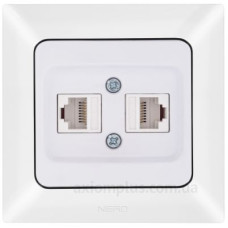 Комп'ютерна розетка NE-AD ARAS 93-110-21-D2 2 CAT5E біла