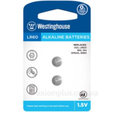 Лужна батарея Westinghouse LR60-BP2(AG1-BP2) Alkaline таблетка LR60 2шт у блістері