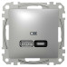 Розетка Schneider Sedna Design алюміній USB type A+С 21Вт ( SDD113405 )